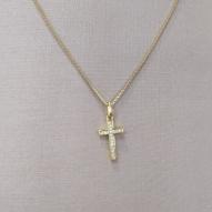 COLAR VENEZIANA PINGENTE CRUZ CRAVEJADA TODA ZIRCONIA