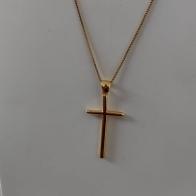 COLAR VENEZIANA PINGENTE CRUZ LISA 35MM