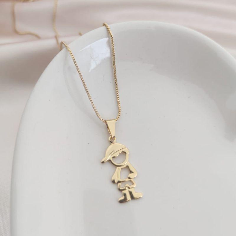 COLAR VENEZIANA PINGENTE MENINO VAZADO FILHOS