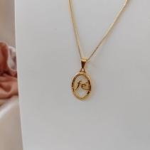 COLAR VENEZIANA PINGENTE PLACA VAZADA FÉ SABEDORIA E MATURIDADE