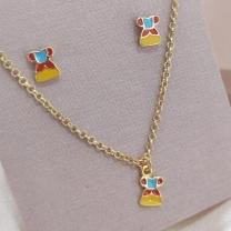 CONJUNTO INFANTIL RESINADO ELO PORTUGUES VESTIDO