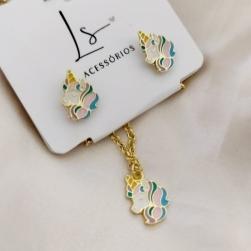 CONJUNTO INFANTIL RESINADO UNICORNIO