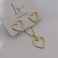 CONJUNTO VENEZIANA CORAÇÃO VAZADO LISO