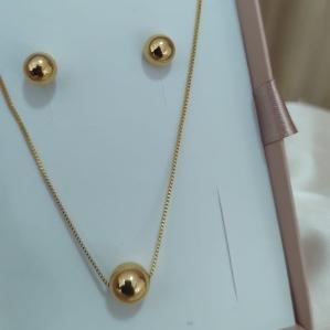 CONJUNTO VENEZIANA PINGENTE ESFERA 10MM