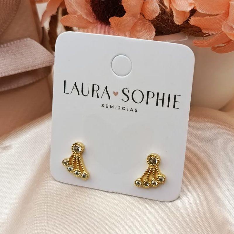 FRINCO EM FORMA DE LEKE COM 5 PEDRAS DE ZIRCONIA