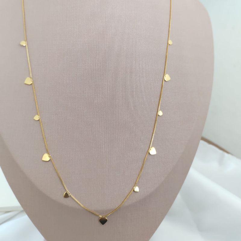 LONGUINHO VENEZIANA COM PLACAS DE CORAÇÃO