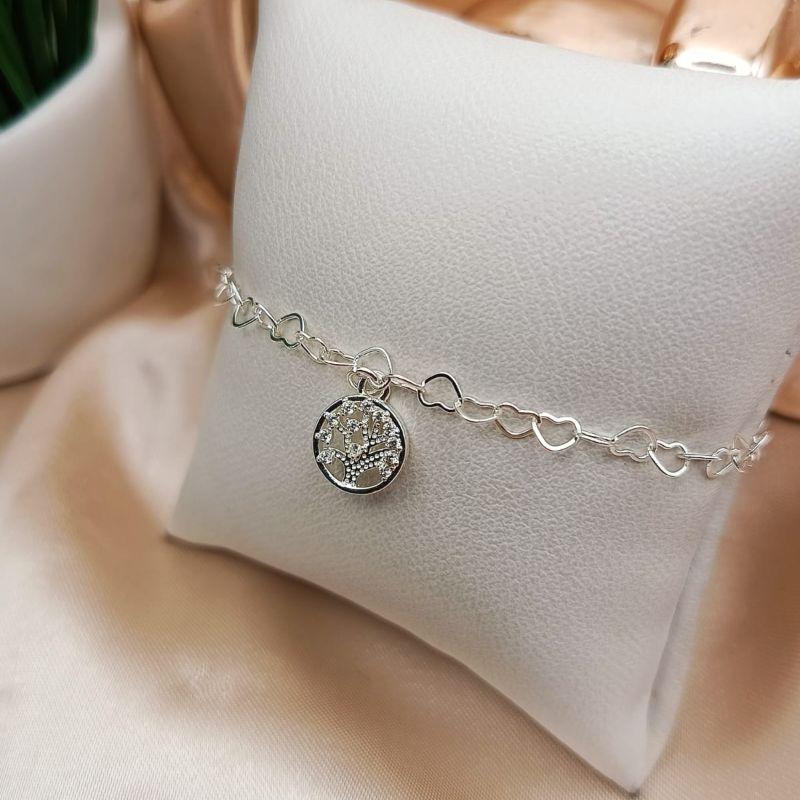 PULSEIRA COM PINGENTE ARVORE DA VIDA CRAVEJADA EM MICRO ZIRCONIAS