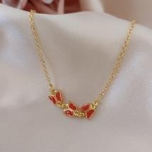 PULSEIRA INFANTIL ELO PORTUGUES COM 3 BORBOLETAS VERMELHA