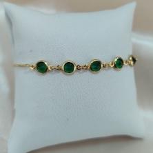PULSEIRA VENEZIANA REGULAVEL COM PEDRAS VERDE ZIRCONIA