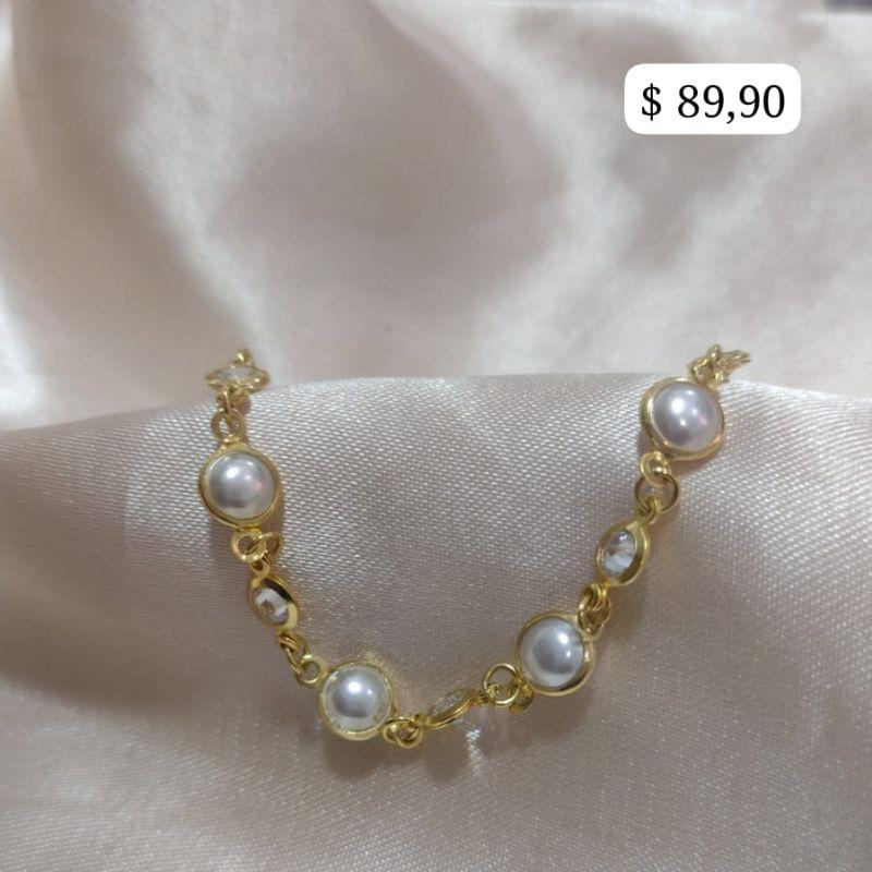 PULSEIRA VENEZIANA REGULAVEL PEROLAS E PONTO DE LUZ