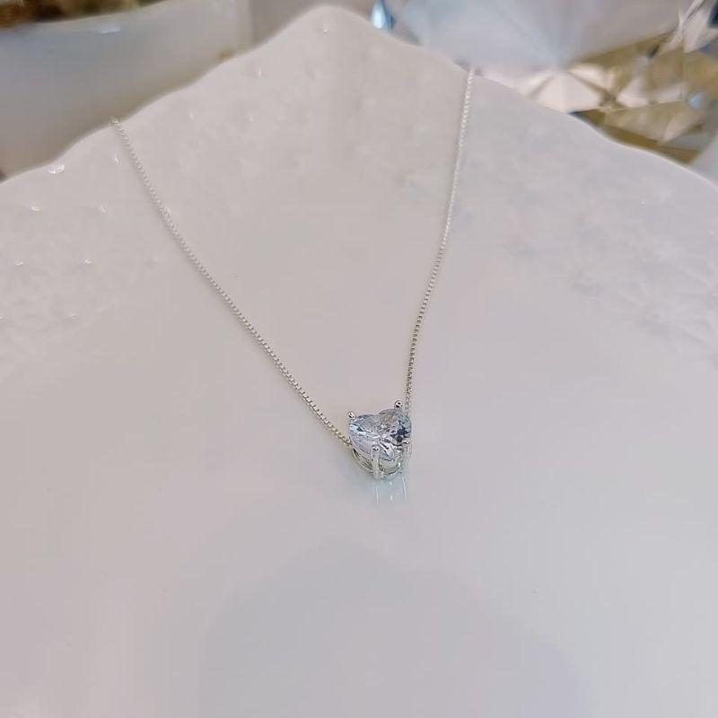 COLAR VENEZIANA COM PEDRA DE CORAÇÃO DE ZIRCONIA PASSADOS